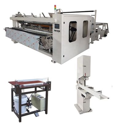 Touch Screen Toilet Paper Wrapping Machine With Steel To Rubber Embossing