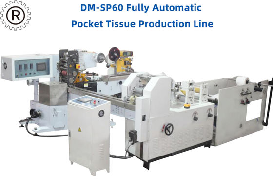 Manual Single Lanes Pocket Tissue Paper Production Line With Automatic Packing Machine