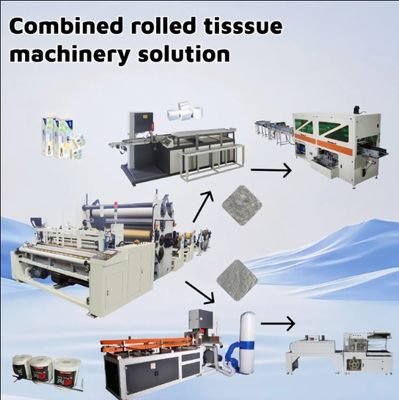 Toilet Roll Kitchen Towel Maxi Roll Multiple Rolled Tissue Production Line Machine Rewinding Cutting Packing