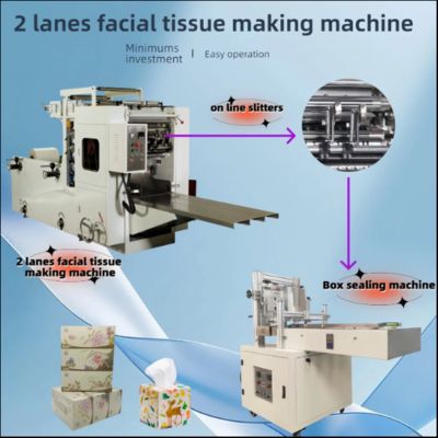2 / 3 Lanes Facial Tissue Making Machine Economic Manual Small Machinery