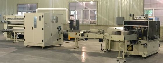 Touch Screen Facial Hand Towel Machine , Connect Log Saw And Single Packing Machine