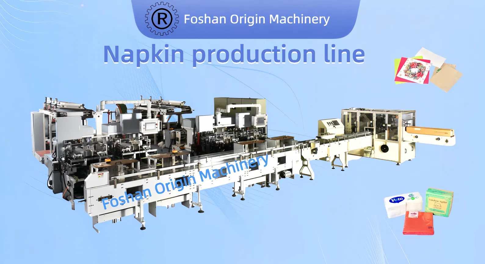 컬러 인쇄 유닛 냅킨 냅킨 기계 접는 포장 생산 라인 0