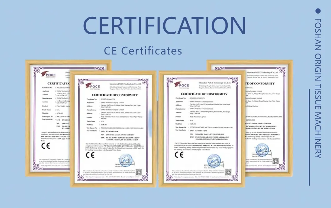 Gesichtsgewebe Kleines Maschinengeschirr Paket mit Stahl-zu-Stahl-Rebossing-Einheit 6