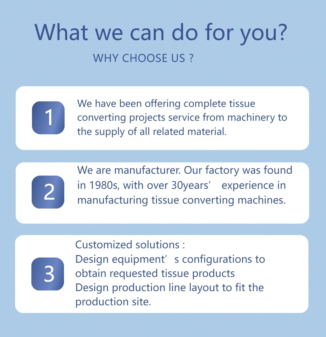 Gesichtsgewebe Kleines Maschinengeschirr Paket mit Stahl-zu-Stahl-Rebossing-Einheit 9